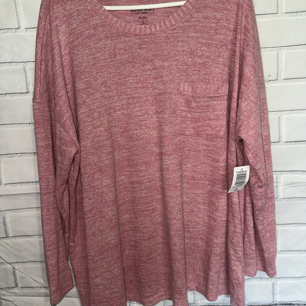 Torrid Super Soft Plush Pink Sweater - Picture 2 of 4
